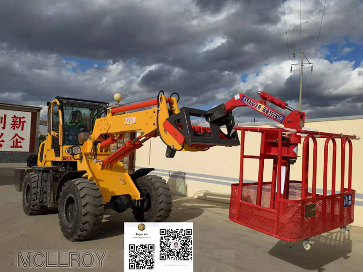 MC2500 2.5 Ton Rated Load Telescopic Front End Wheel Loader Powered By YUNNEI 4102 Turbocharged 76kw Engine