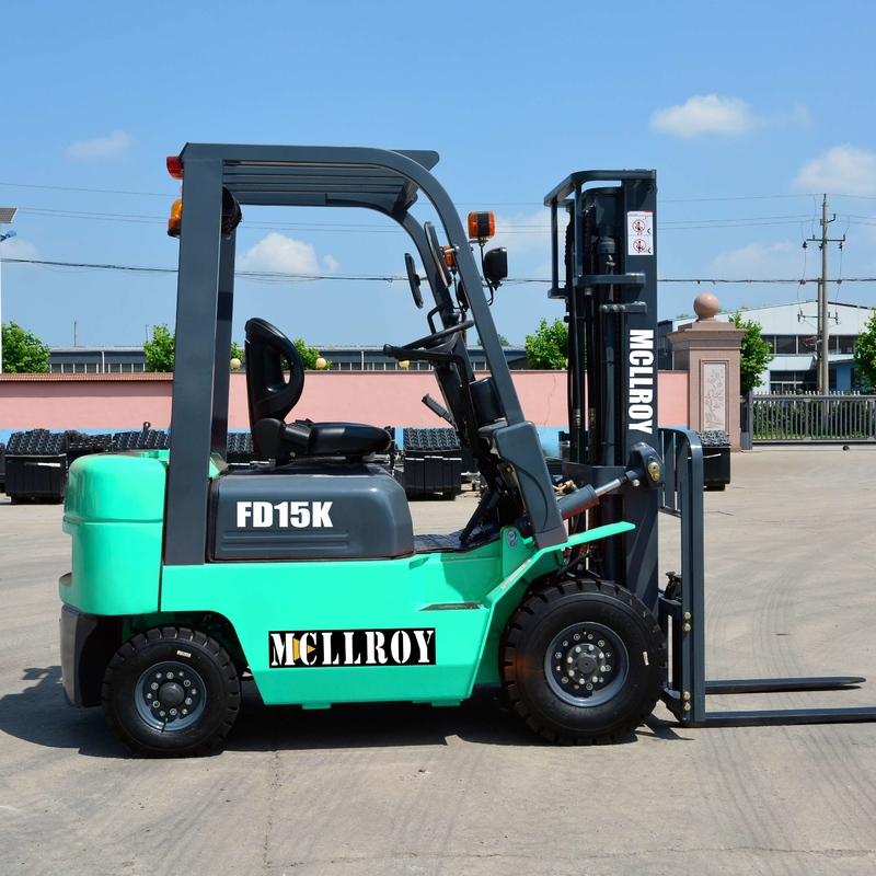 1500kg Loading Capacity Diesel Powered Forklift FD15 Overhead Guard Height 2040mm