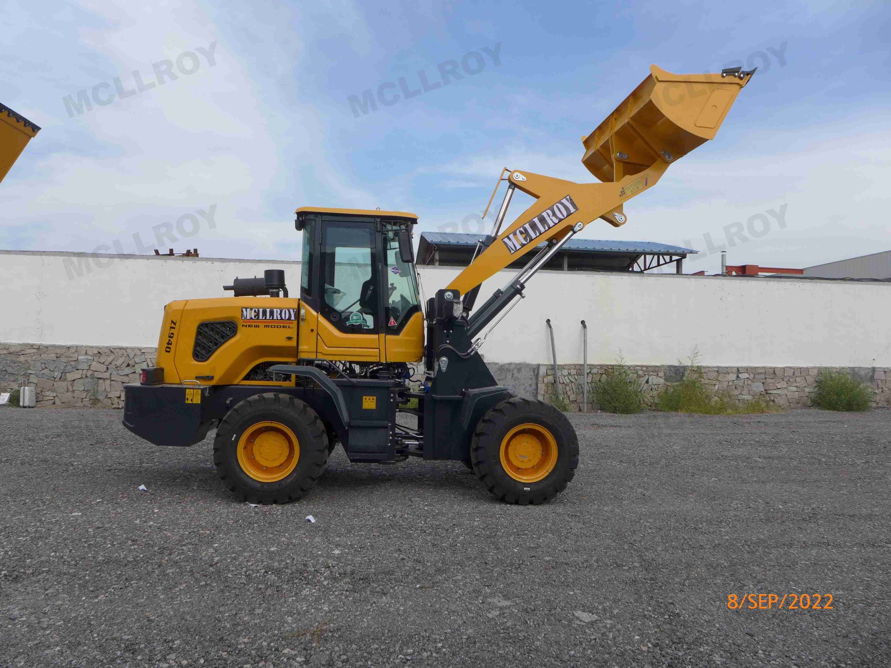 Mechanical Joystick Compact Articulated Wheel Loader Heavy Equipment Front End
