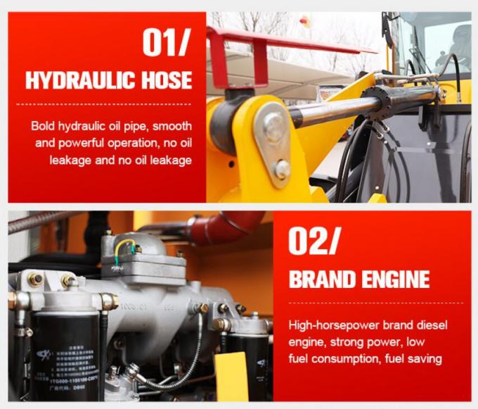 Mini Front End 2.5 Ton Wheel Loader Articulated Frame